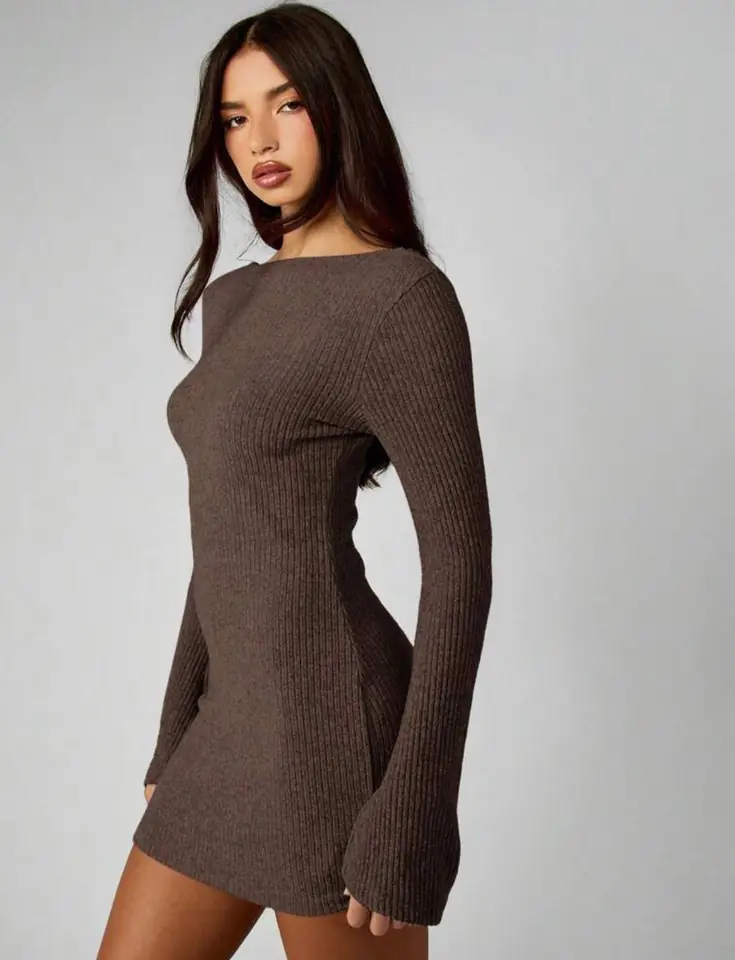 Vestido Browm long sleeve