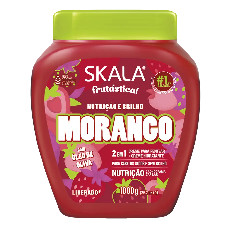 CREMA DE TRATAMIENTO SKALA MORANGO . FRUTILLA 2 EN 1 PARA CABELLOS SECOS Y SIN BRILLO (NUTRICION) LIBERADO