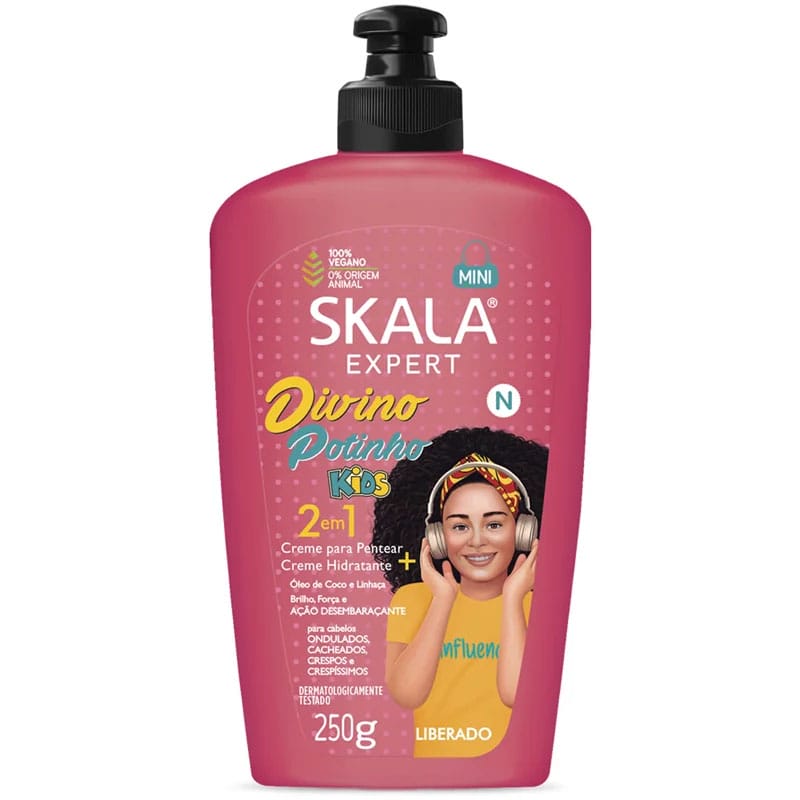 MINI CREMA SKALA DIVINO POTINHO 2 EN 1 - PARA PEINAR Y DE TRATAMIENTO P/HIDRATAR