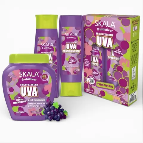 Combo Frutastica UVA Shampoo Acondicionador Crema de Tratamiento