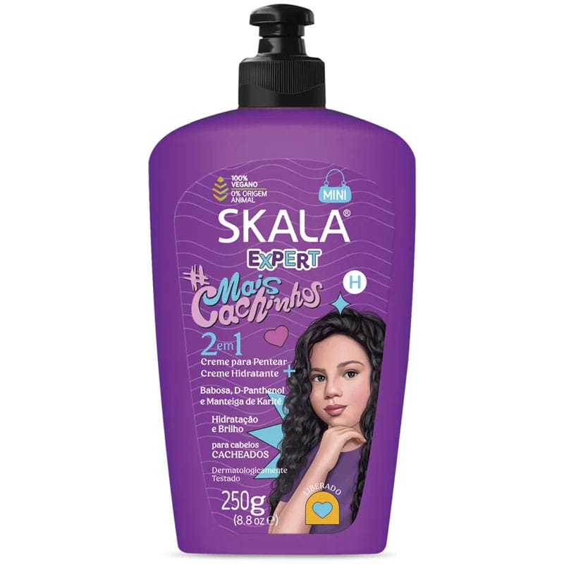 MINI CREMA SKALA MAIS CACHINHOS 2 EN 1 - PARA PEINAR Y DE TRATAMIENTO P/HIDRATAR