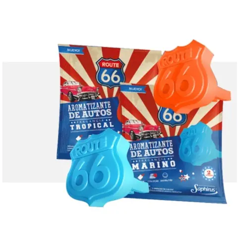 PERFUMADOR DE AUTO O PEQUEÑAS ESPACIOS SAPHIRUS ROUTE 66