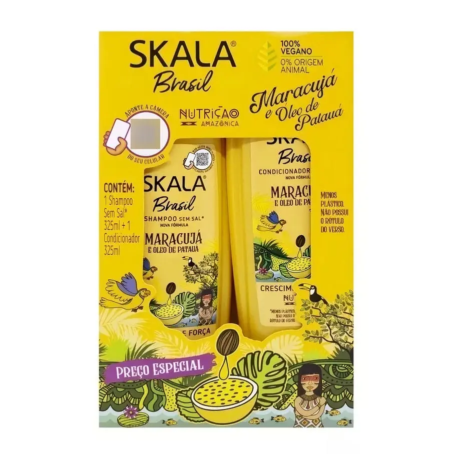 SHAMPOO SIN SAL Y ACONDICIONADOR SKALA MARACUYA 325ML