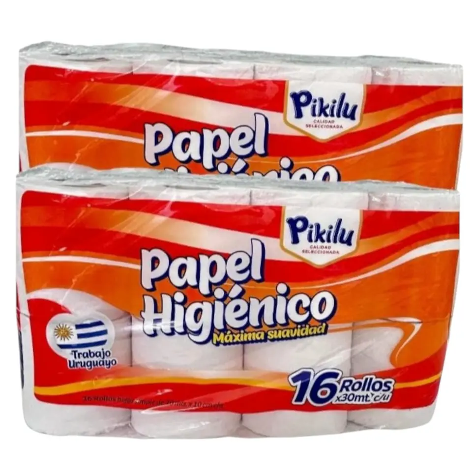 Papel Higiénico Paqueton Familiar 16 Rollos 30mts. Pikilu