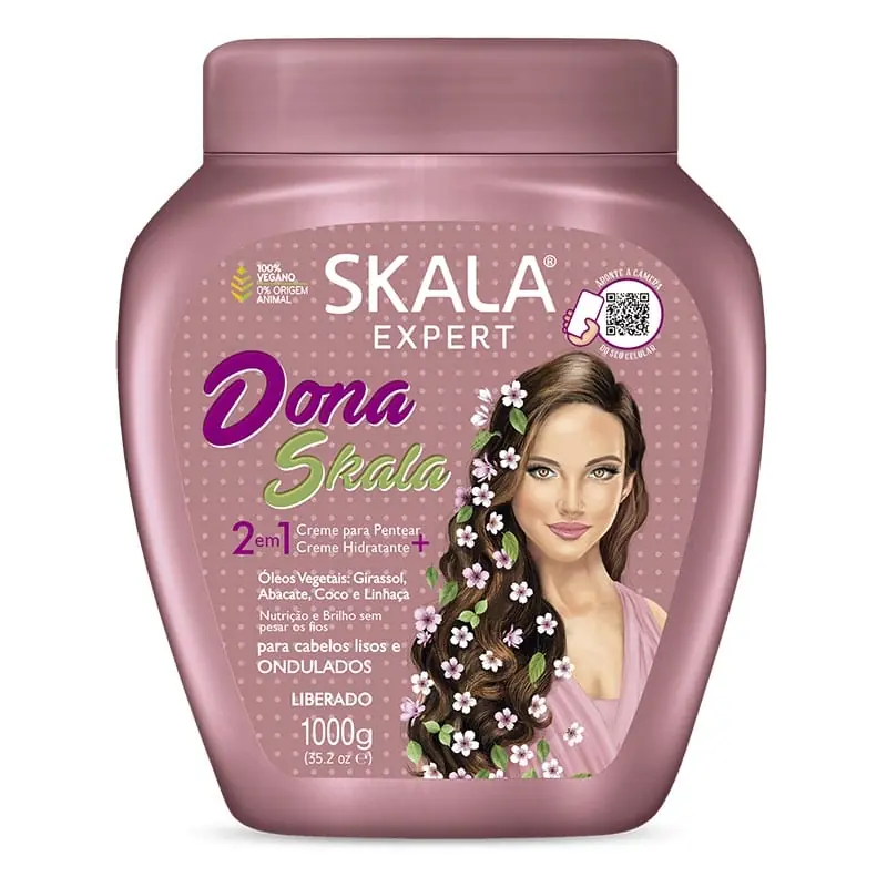 CREMA DE TRATAMIENTO DONA SKALA 1KG PARA CABELLO SECO Y CON FRIZZ, LISO Y ONDULADO (NUTRICION)