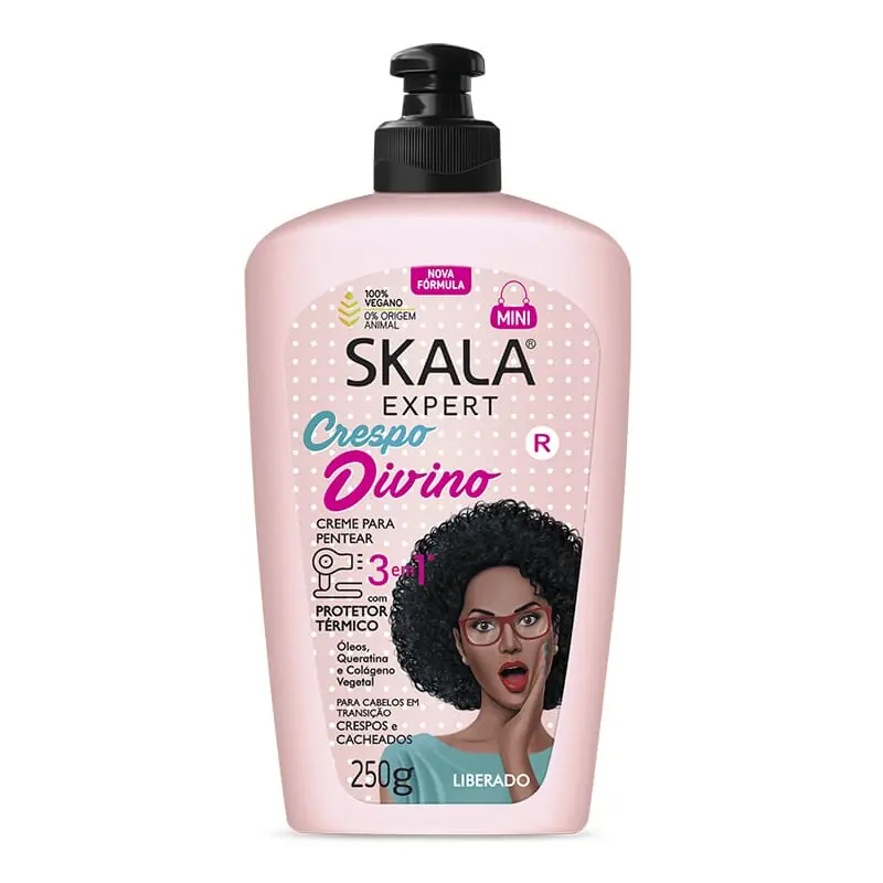 MINI CREMA SKALA CRESPO DIVINO 3 EN 1 - PARA PEINAR, TRATAMIENTO Y PROTECTOR TERMICO