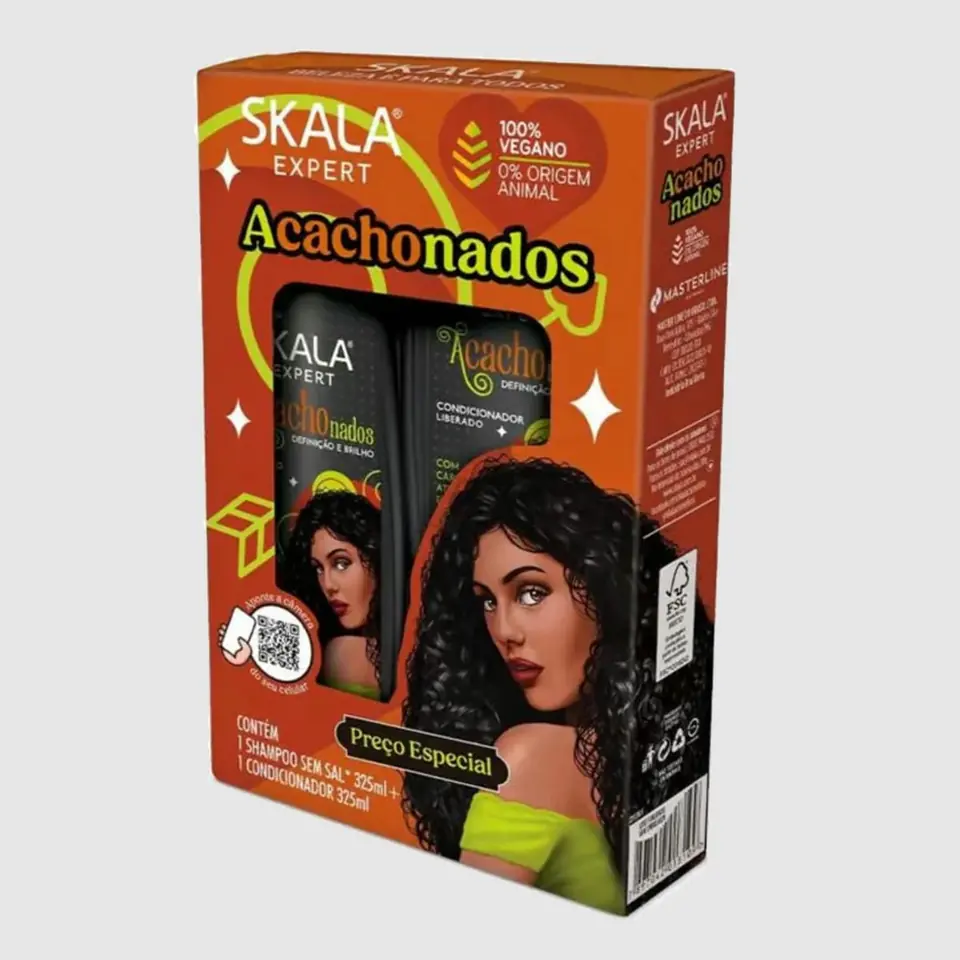 SHAMPOO SIN SAL Y ACONDICIONADOR SKALA ACACHONADOS 325ML