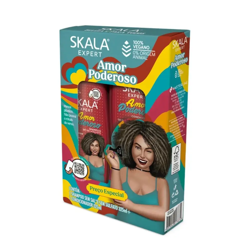 SHAMPOO SIN SAL SIN SULFATO Y ACONDICIONADOR SKALA AMOR PODEROSO 325ML (LIBERADO)