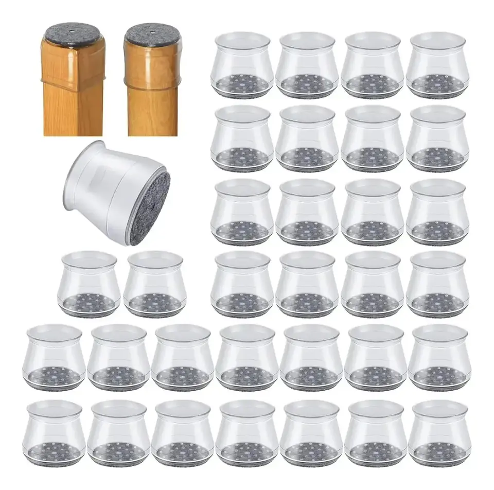 4 Fundas De Silicona Con Fieltro Para Patas De Muebles