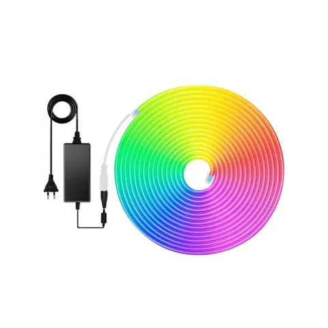 Tira Luz Led Neón Flexible 5m Control Remoto Adaptador Incluido