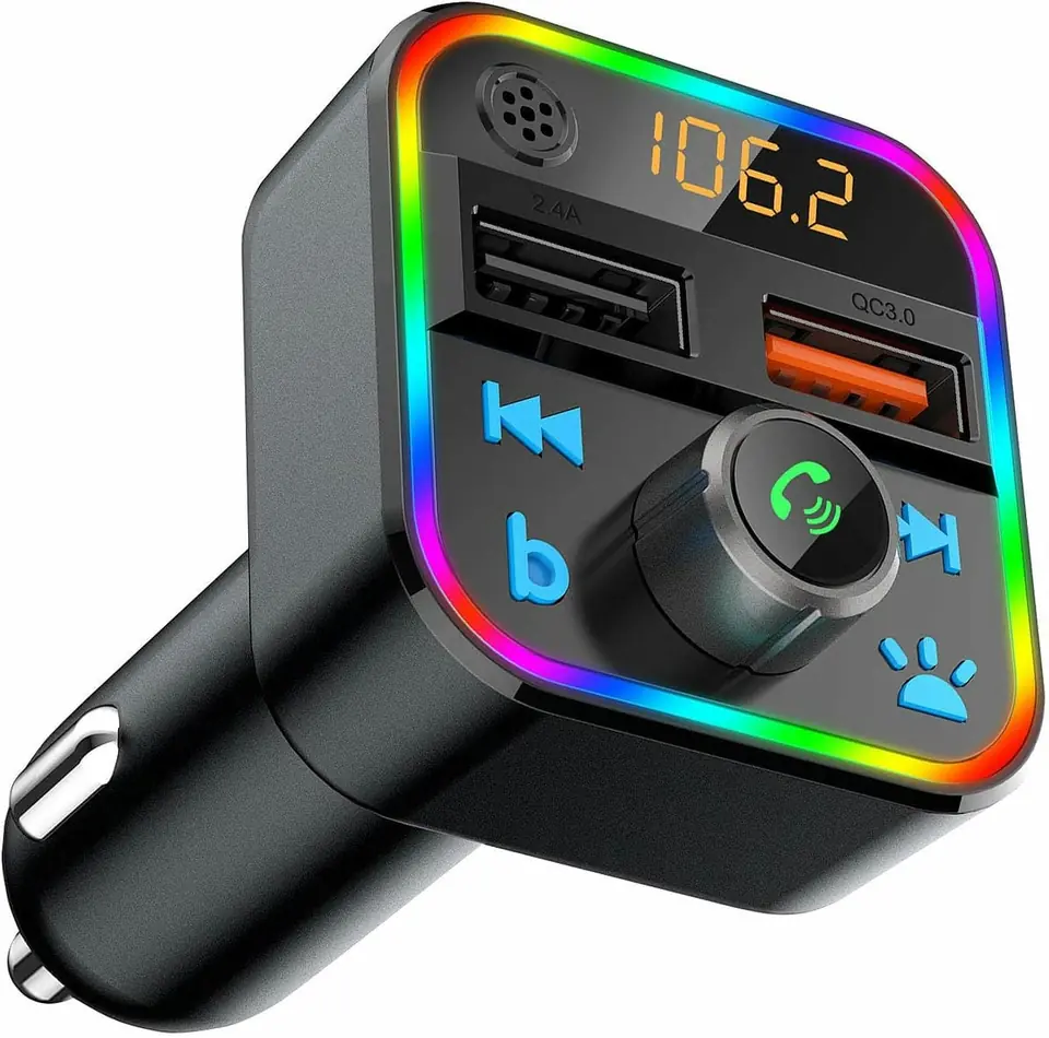Sintonizador Emisor Radio Fm Bluetooth 2 Usb Microsd Luces