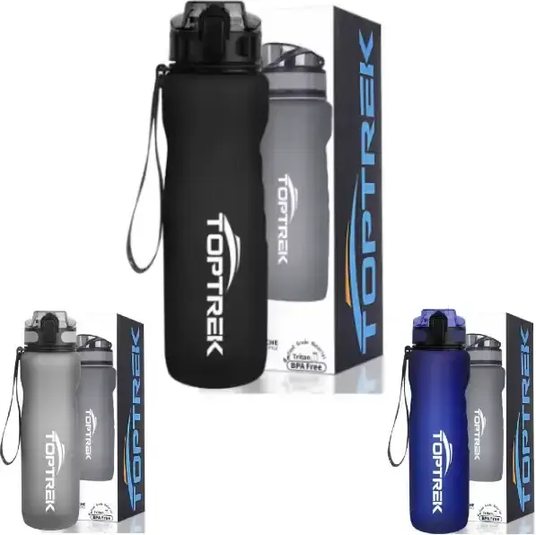 Botella Deportiva 1 Litro Toptrek Libre de BPA Viajes Aire Libre