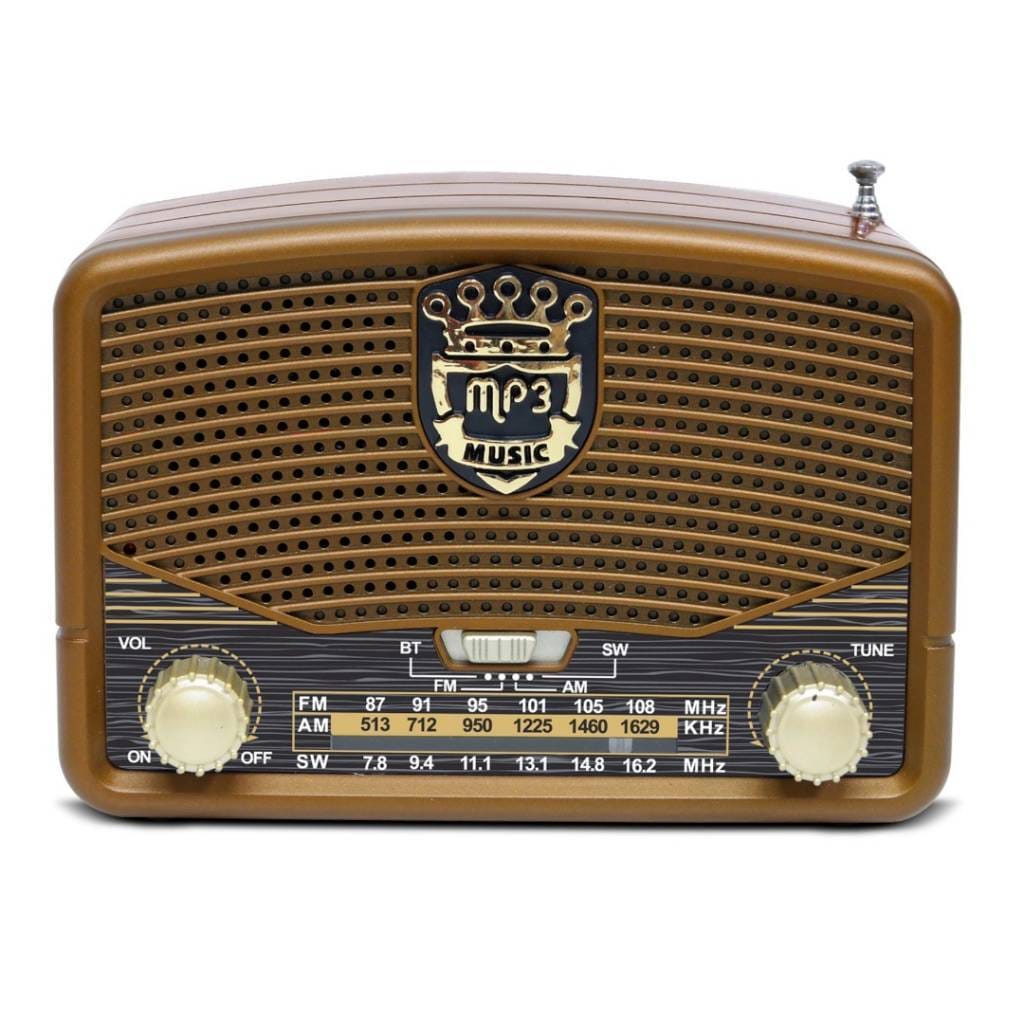 Radio Vintage Con Am/fm Y Bluetooth Batería Recargable