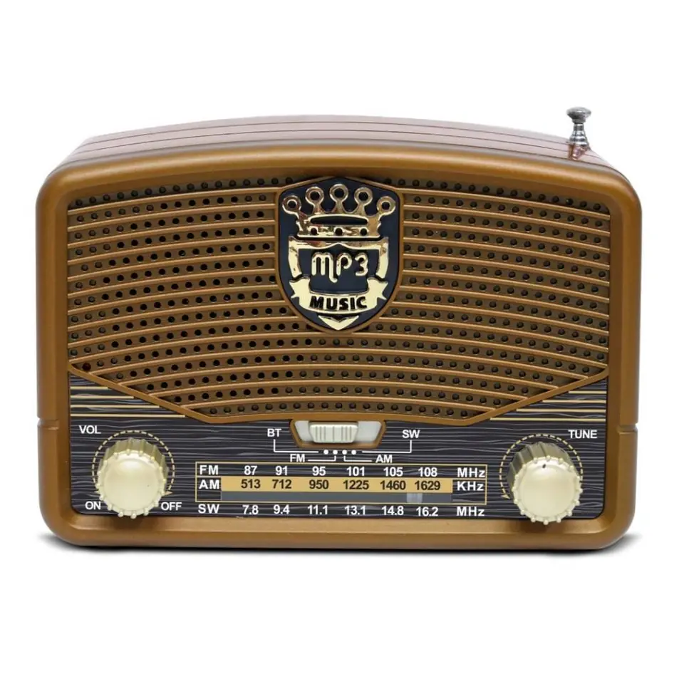 Radio Vintage Con Am/fm Y Bluetooth Batería Recargable