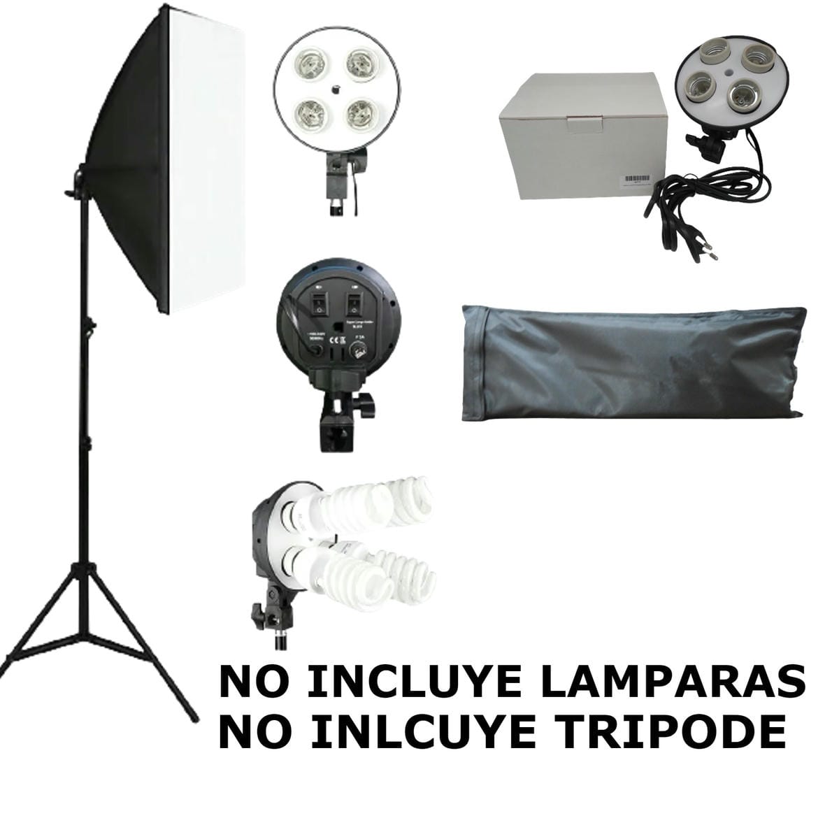 Set Softbox Luz Difusora Para Fotografía 50cm X 70cm