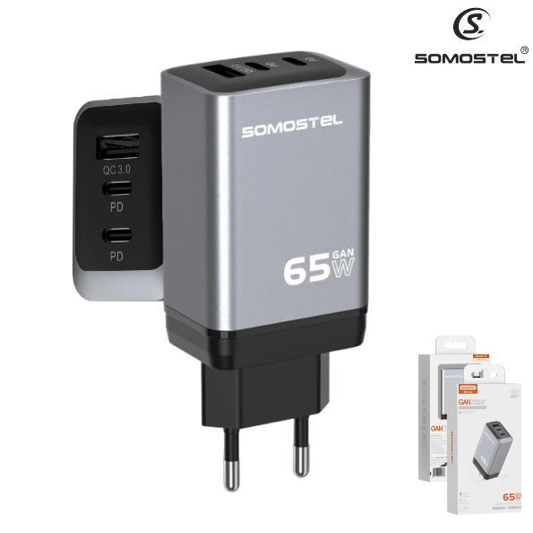 Cargador Adaptador Pared Carga Rápida Doble Puerto Tipo C USB