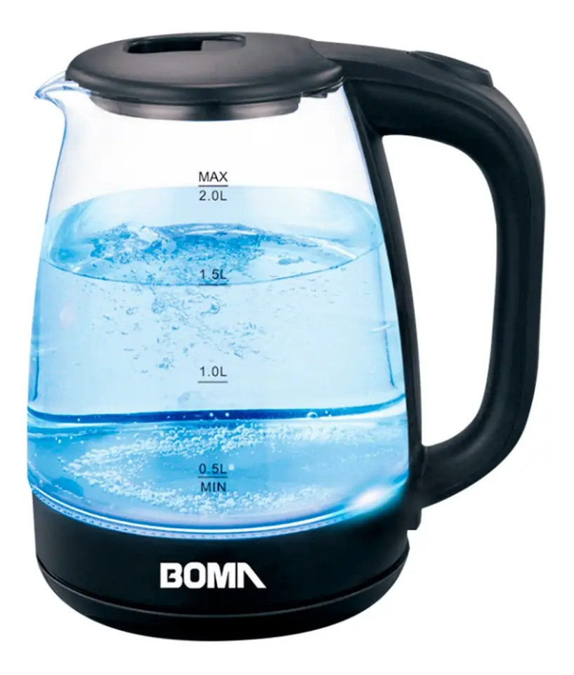 Jarra Eléctrica Con Medidor Marca BOMA 2 litros Color Negro