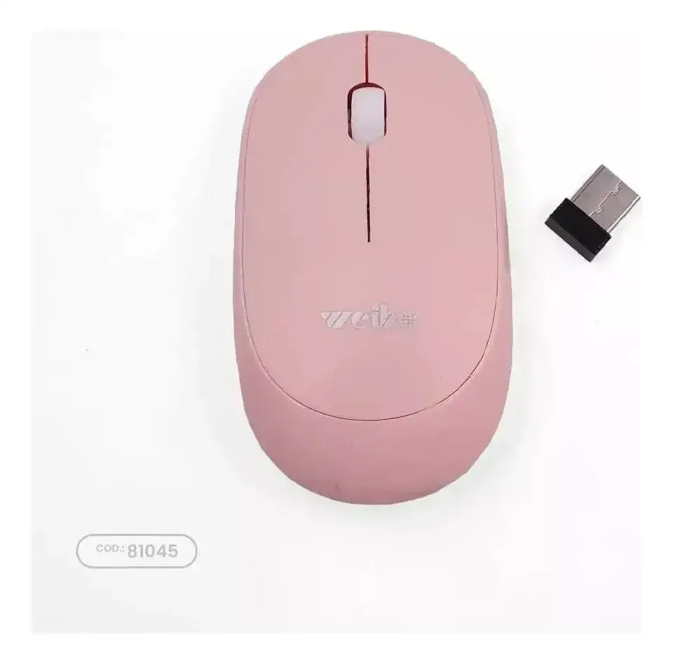 Mouse Óptico Inalámbrico Celeste Rosa Pastel USB