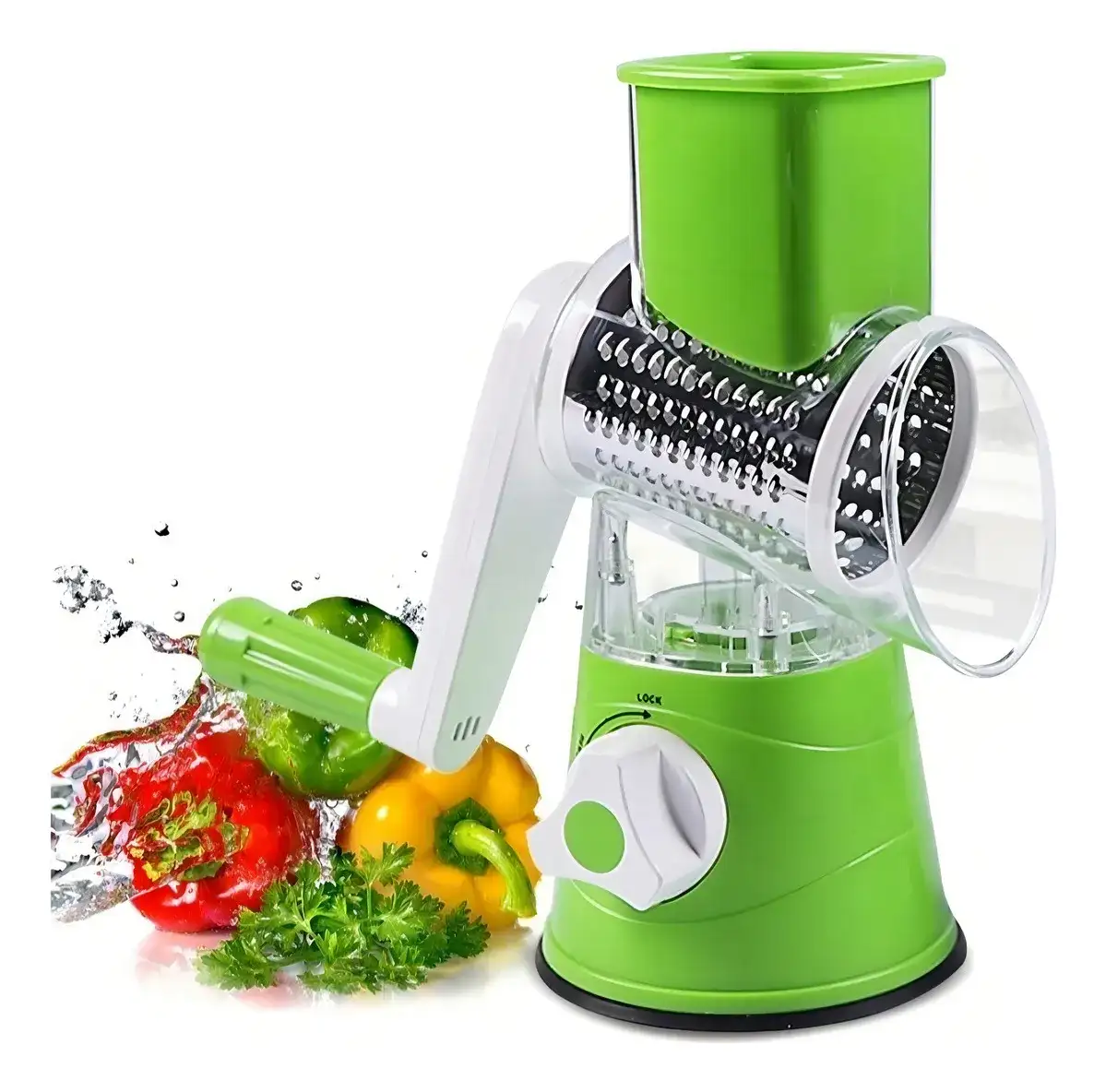 Rallador Rebanador Cortador Mandolina Verduras Quesos Giratorio