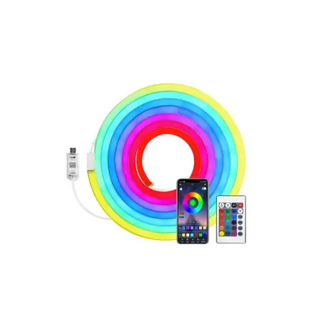 Tira Luz Led Neón Flexible 2m Control Remoto USB Aplicación