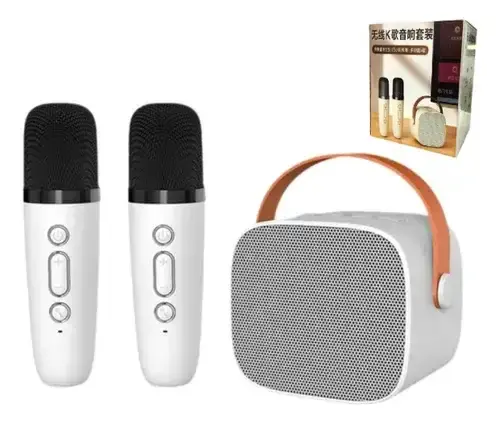 Parlante Bluetooth Karaoke 2 Micrófonos Altavoces Inalámbrico