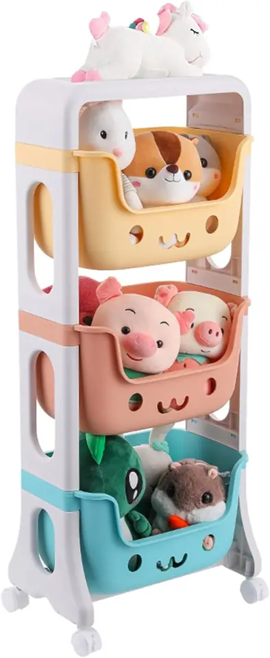 Estantes Infantil Ruedas Colores Pastel Organizador Juguetes
