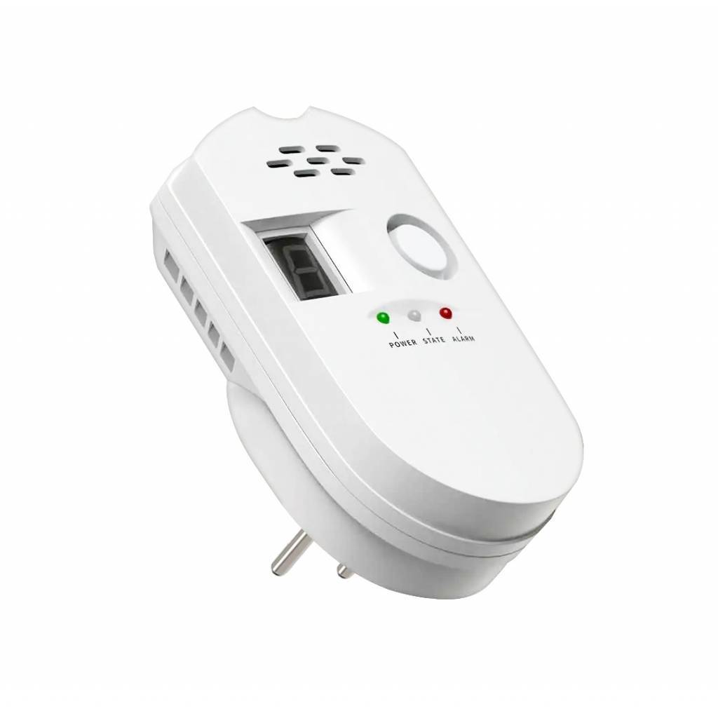 Detector Sensor Fuga Gas Alarma Hogar 220v Enchufe