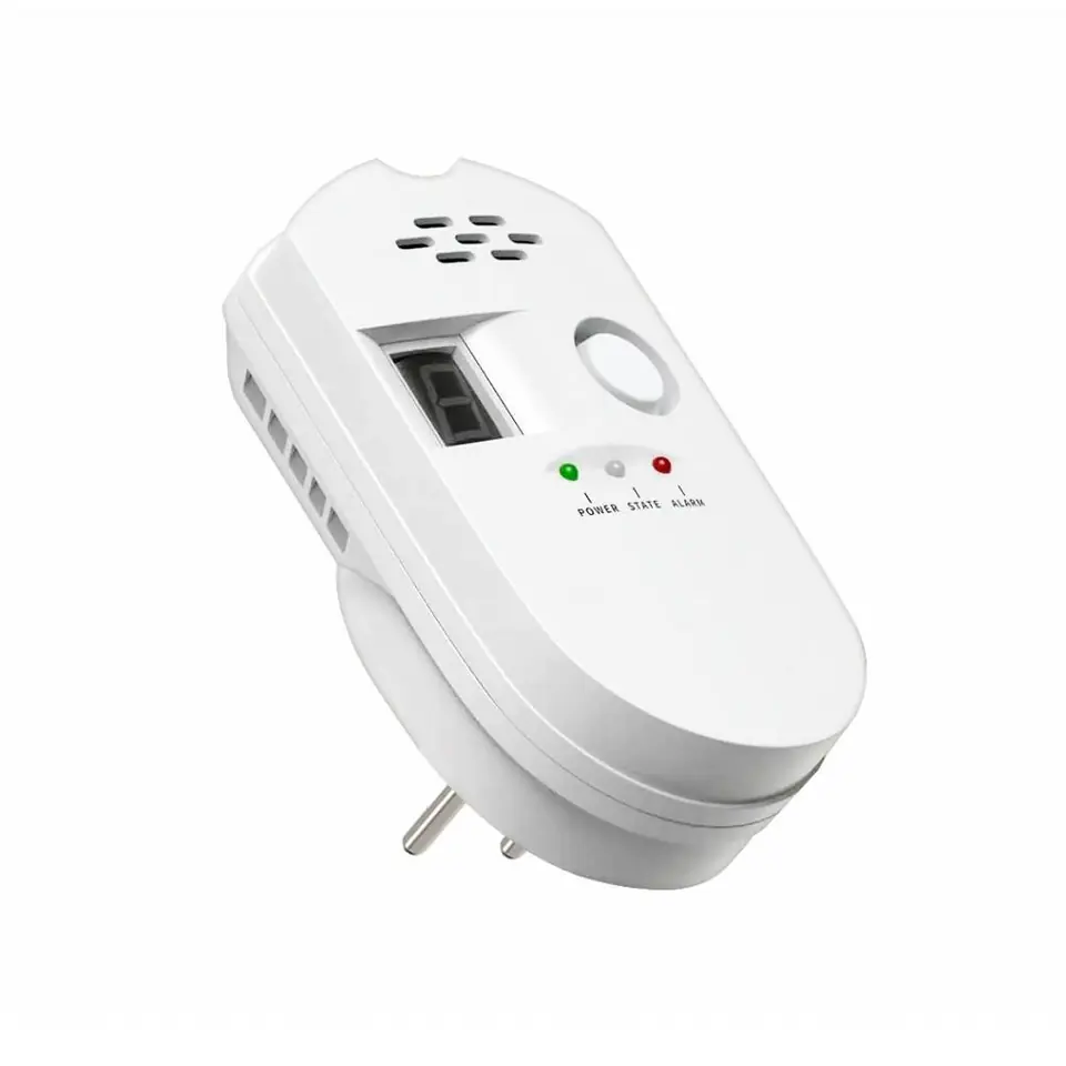 Detector Sensor Fuga Gas Alarma Hogar 220v Enchufe