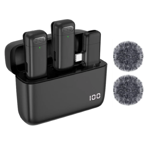 2 Micrófonos Inalámbricos Solaperos Celular Tipo-c Con Filtro
