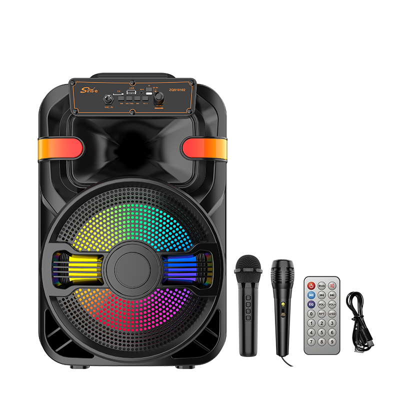 Parlante Portátil Bluetooth 2 Micrófonos Control Radiofm Usb