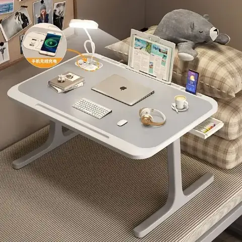 Mesa Escritorio Plegable Multiuso Lampara Luz Led Carga Usb