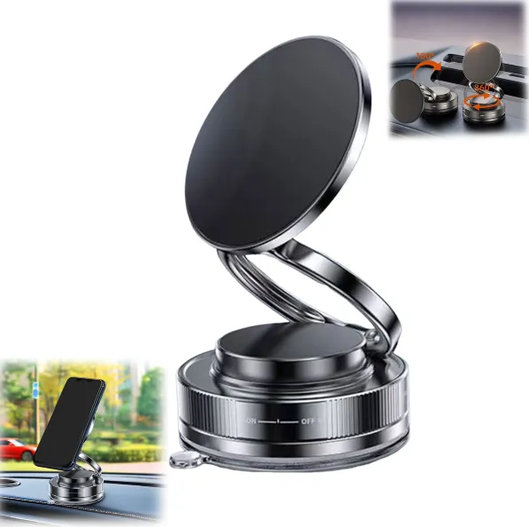 Soporte Auto Celular Magnético Ventosa Giratorio 360°