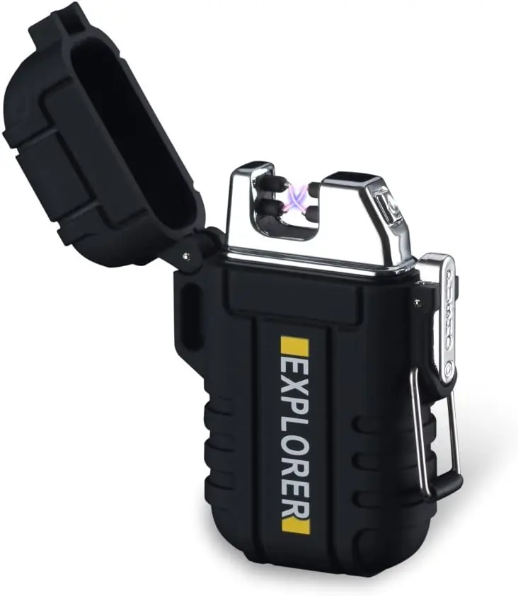 Encendedor Eléctrico Plasma Recargable Usb Correa Silbato