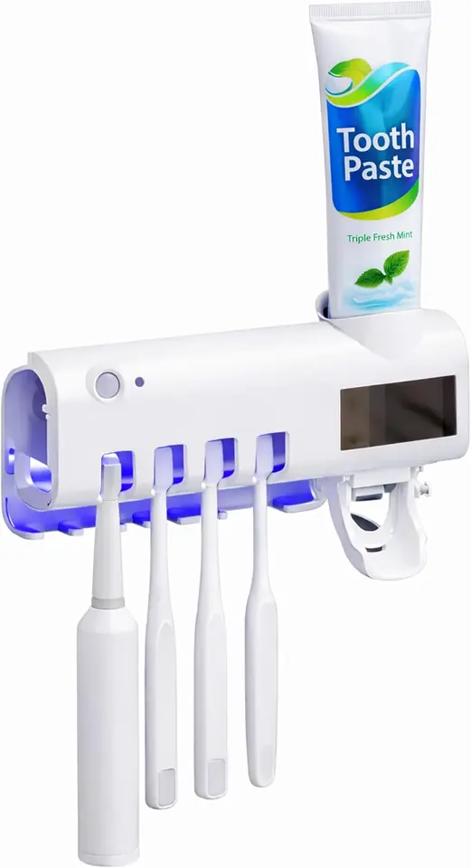 Porta Cepillo Pasta Dispensador Esterilizador Recargable