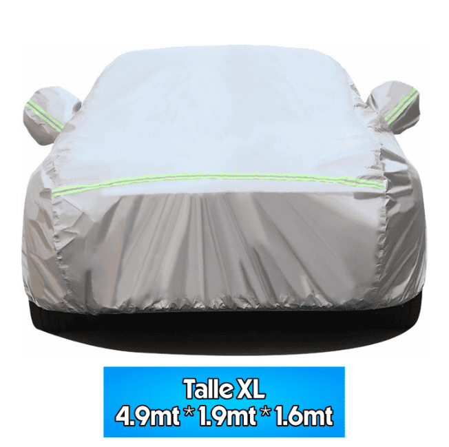 Funda Cubre Auto Impermeable Felpa Interior Lluvia Sol Xl Plateado