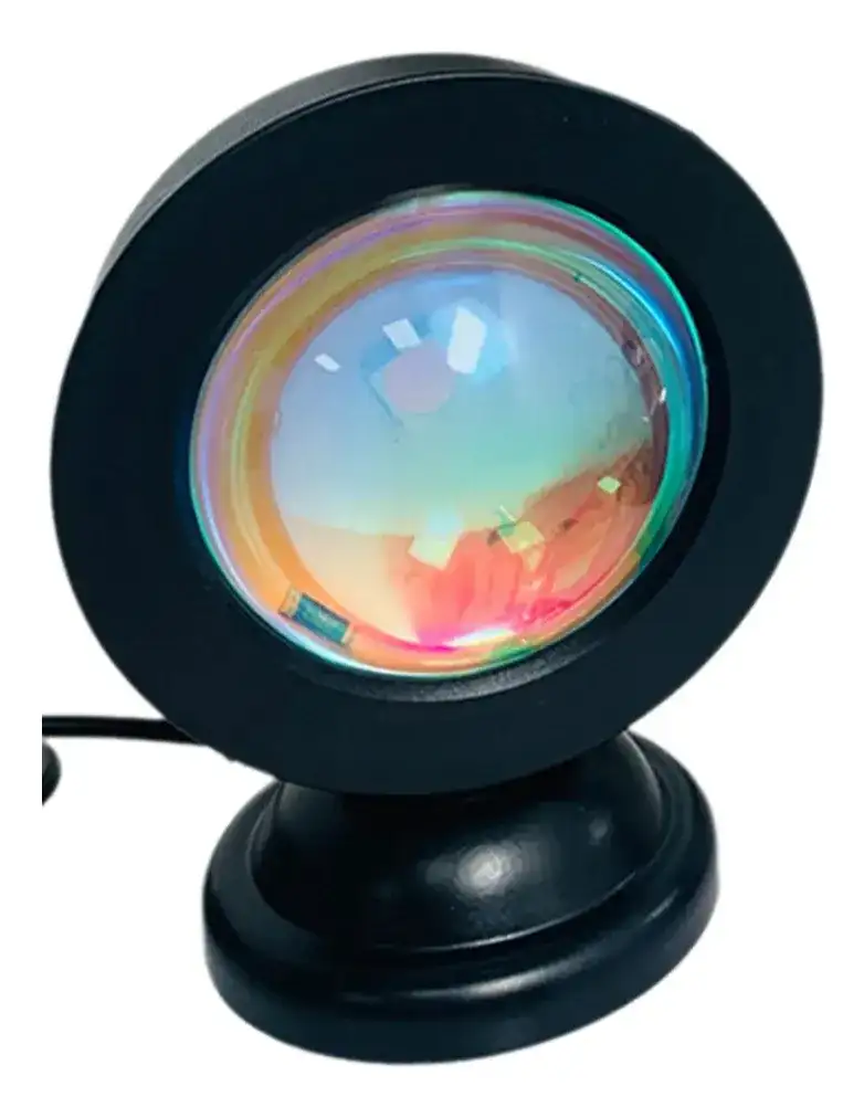 Lámpara Mesa Sunset Led Proyector Atardecer Usb Mini Negro Azul
