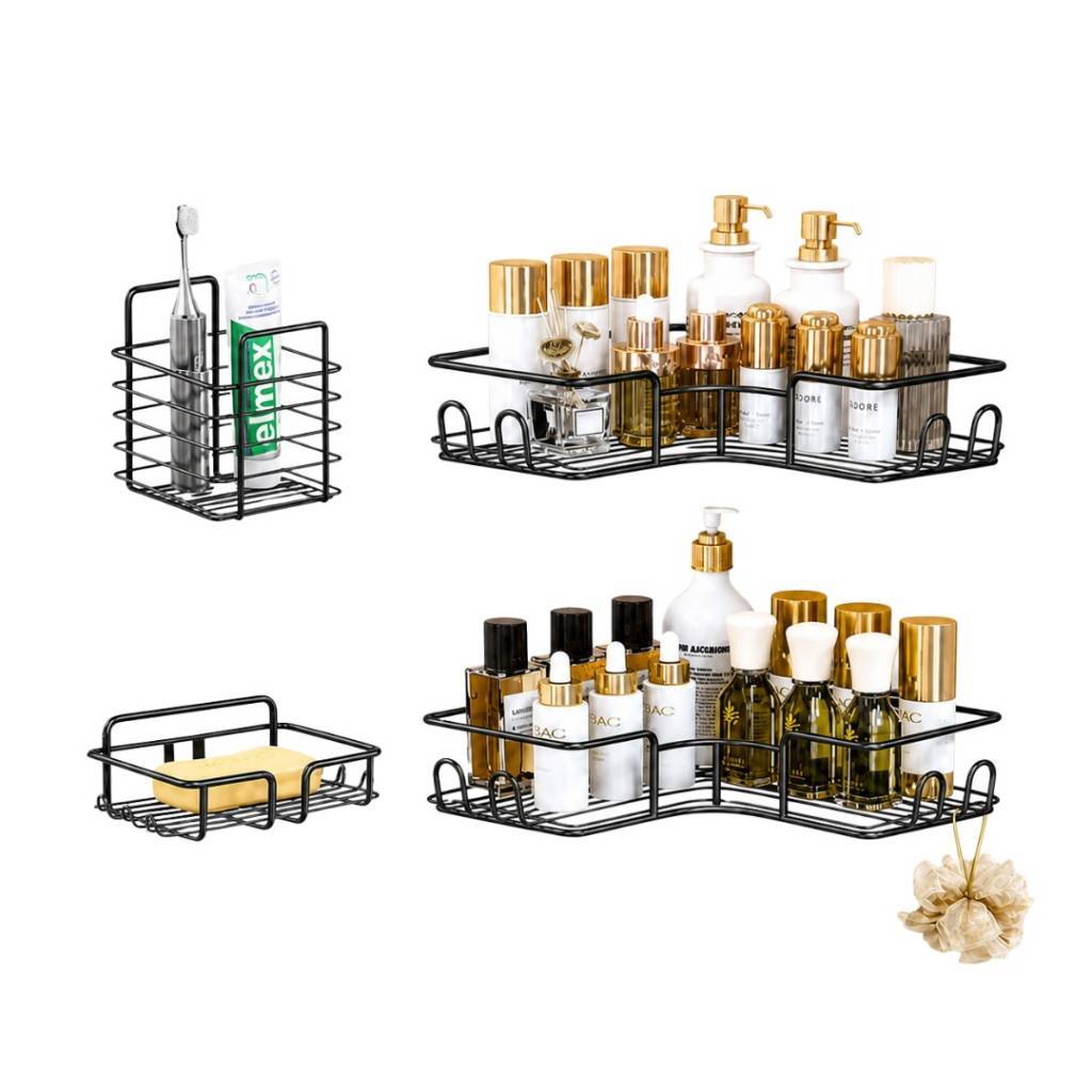 Set Organizador Esquinero Jabonera Porta Cepillos Baño Ducha