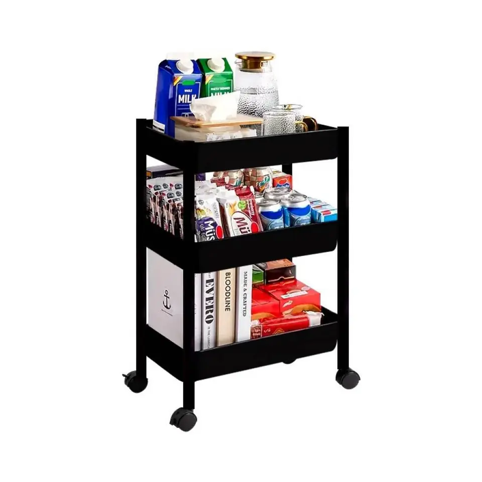 Carro Organizador 3 Estantes Ruedas Giratorias 360o Multiuso