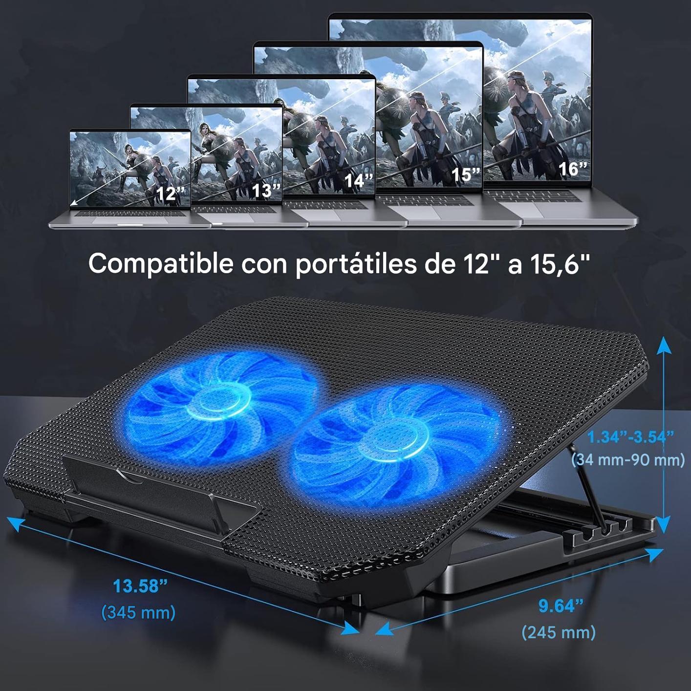 Bandeja Base Soporte Notebook Cooler Gamer 2 Ventiladores
