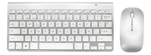 Kit Teclado Y Mouse Weibo Español USB Color Plateado