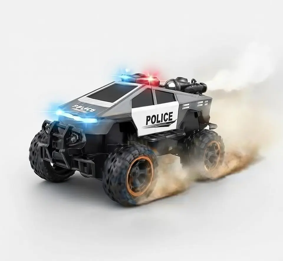 Auto Policía Control Remoto Todo Terreno Luz Alta Velocidad