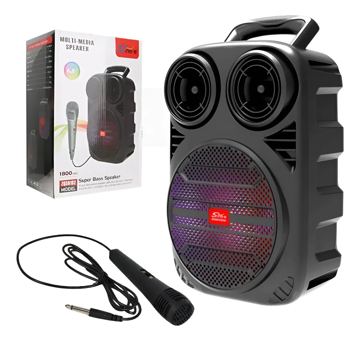 Parlante Bluetooth Micrófono Radio Fm MicroSD USB Portátil