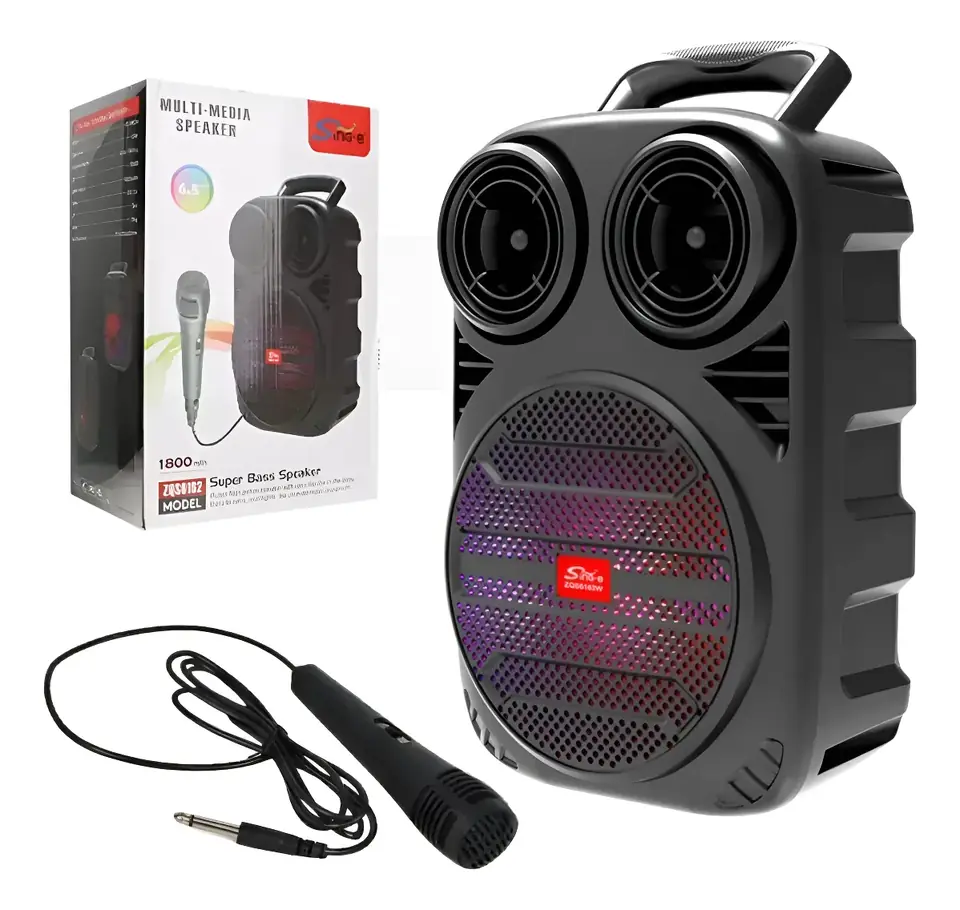 Parlante Bluetooth Micrófono Radio Fm MicroSD USB Portátil