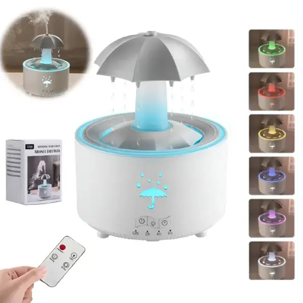 Humidificador Difusor Aroma Colores Diseño Paraguas Con Control Remoto