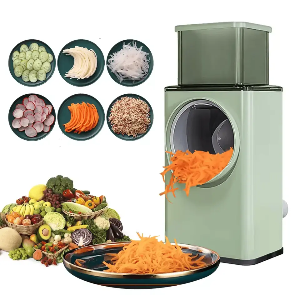 Rallador Rebanador Giratorio de Verduras y Frutas Multifuncional