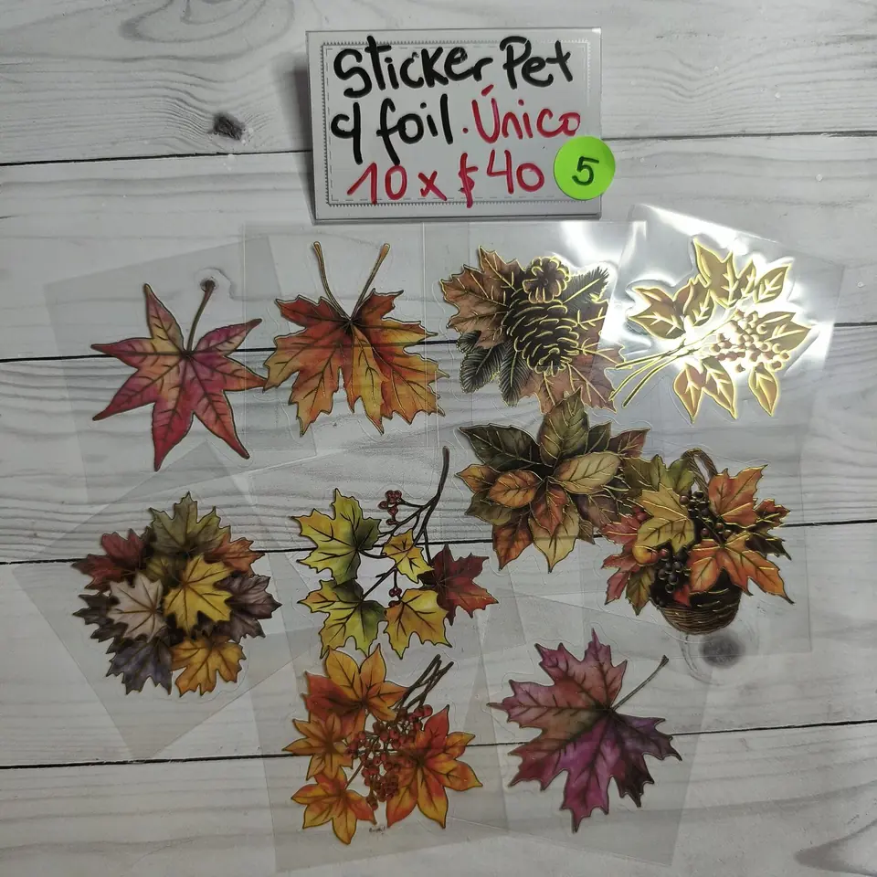 Stickers pet c/foil otoño 5