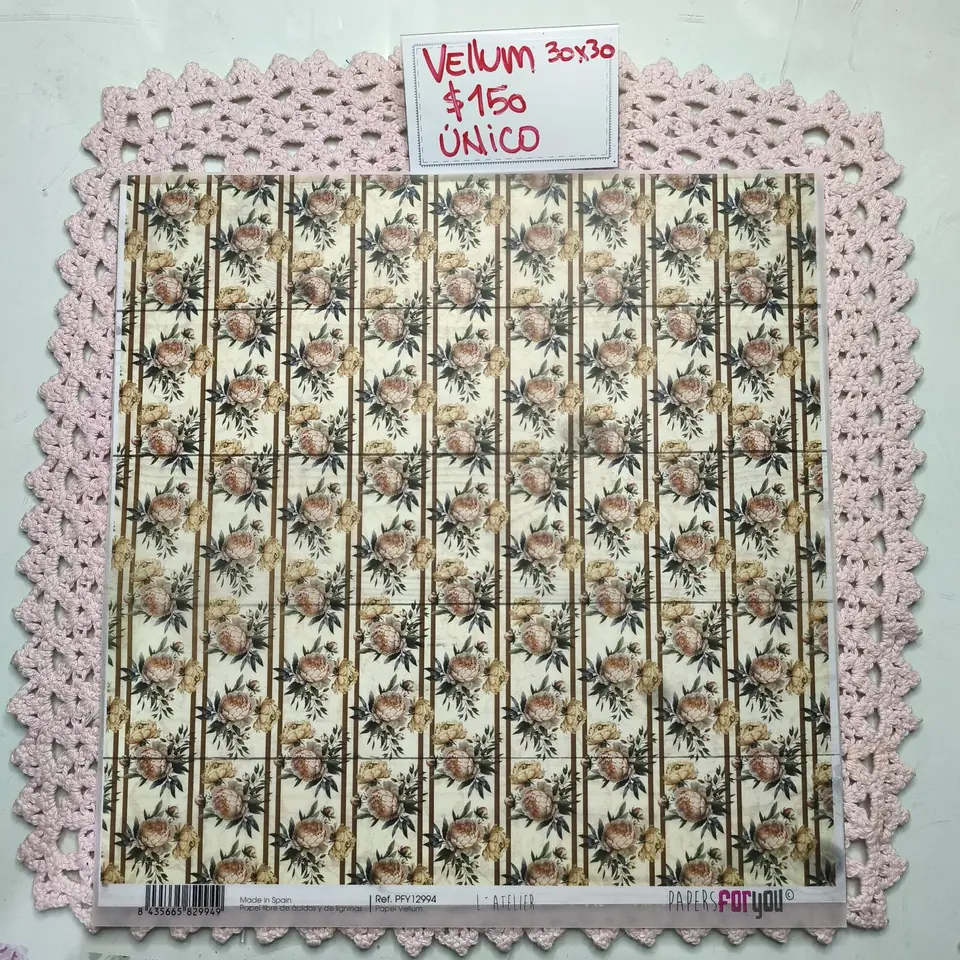 Vellum 30x30 flores y rayas