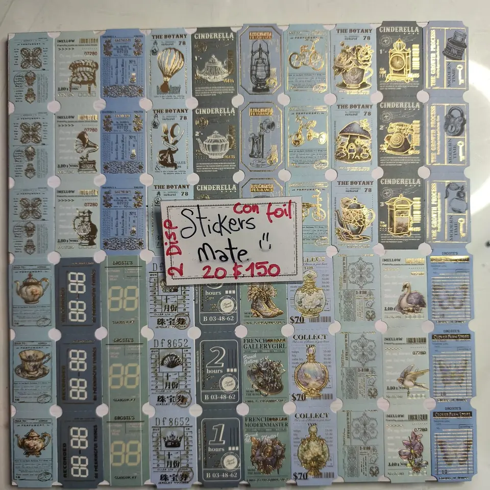 Sticker Ticket Azules c/foil