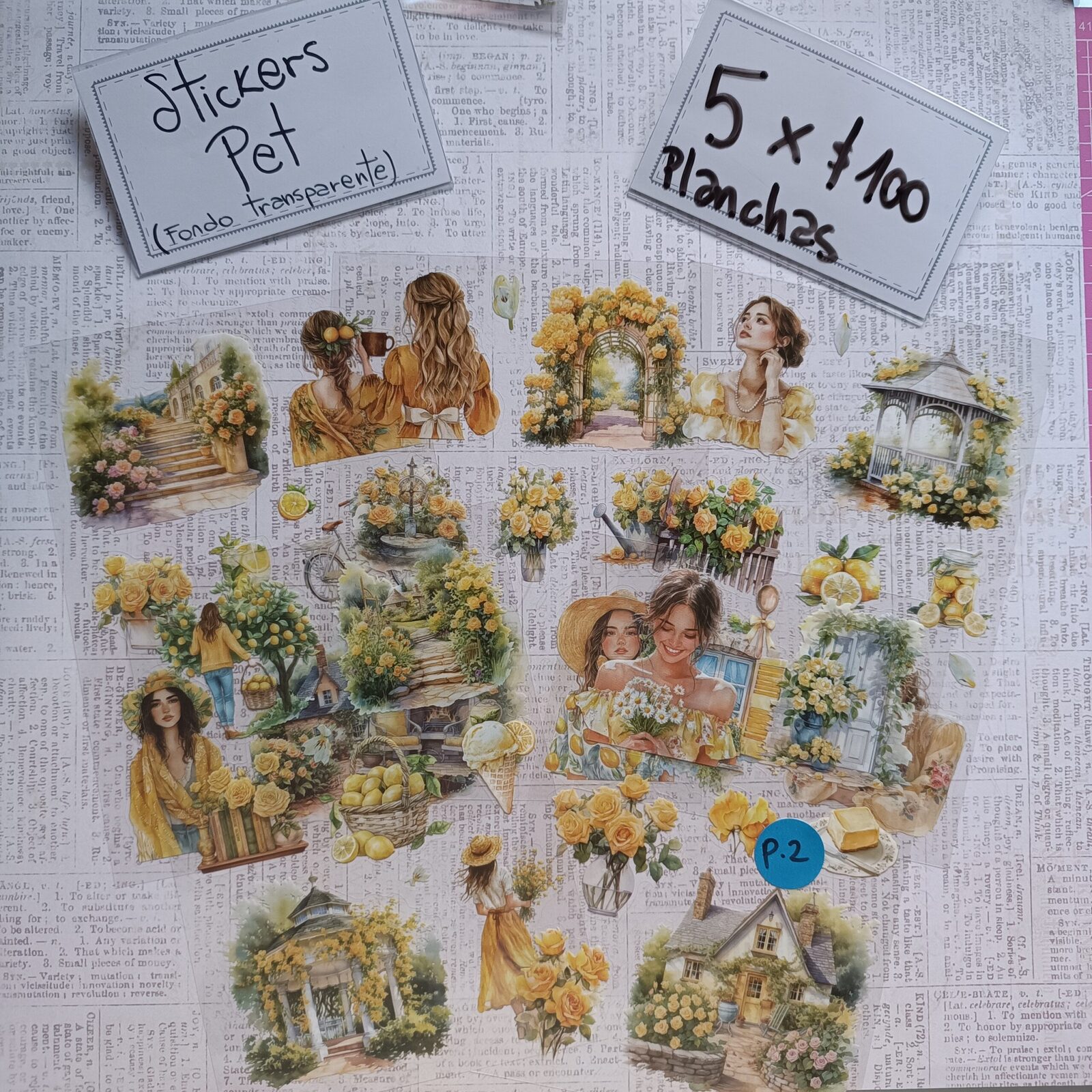 Planchas Stickers jardín amarillo 2