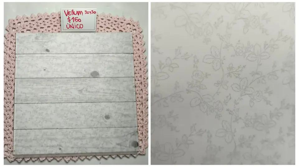 Vellum 30x30 hojas celestes